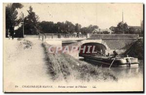 Postcard Old Boat Peniche Chalons sur Marne boat out of & # 39ecluse