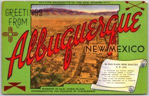 Greetings From Albuquerque New Mexico Marker In Old Town Plaza Postcard