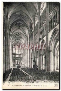 Troyes Old Postcard The cathedral The nave and chancel