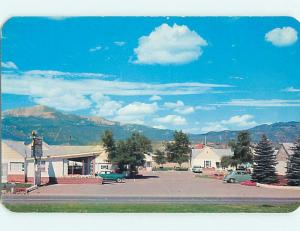 Unused 1950's OLD CARS & SPRUCE LODGE MOTEL Colorado Springs Colorado CO u4034