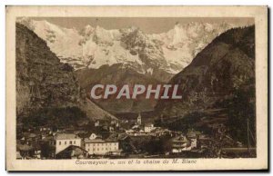 Old Postcard Courmayeur and Blanc chain