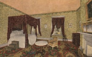 Vintage Postcard 1910s Lafayette's Bed Room Hermitage Home Gen Andrew Jackson TN