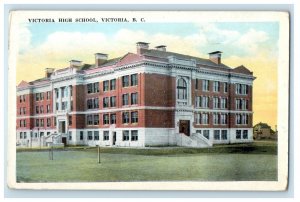 c1920 Victoria High School, Victoria British Columbia Canada Postcard