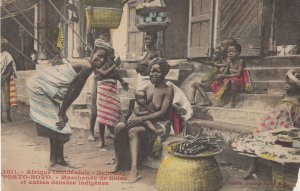 Dahomey African Mother Breast Feeding Old Postcard Please Read