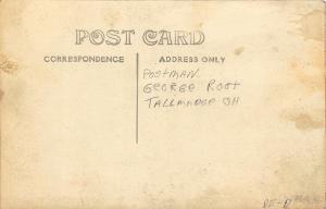 Tallmadge OH George Root Post Office Mail Man R. F. D. Wagon RPPC Postcard