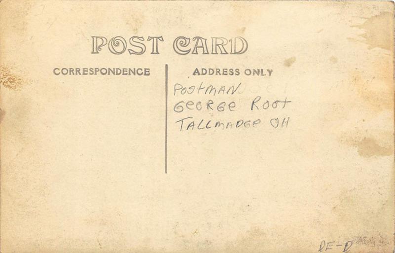 Tallmadge OH George Root Post Office Mail Man R. F. D. Wagon RPPC Postcard