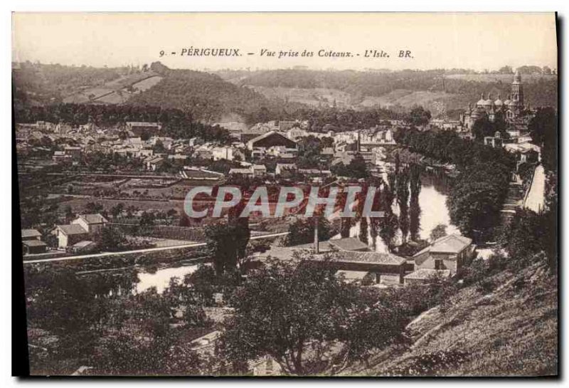 Old Postcard Perigueux View taken Coteaux L'Isle