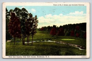 West End Country Club Golf Course  Henderson  North Carolina Postcard