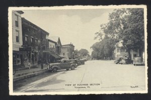 VERGENNES VERMONT VT. DOWNTOWN STREET SCENE OLD CARS VINTAGE POSTCARD