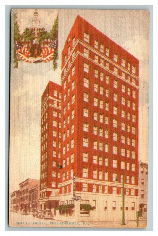 Vintage 1930's Advertising Postcard Spruce Hotel Philadelphia Pennsylvania