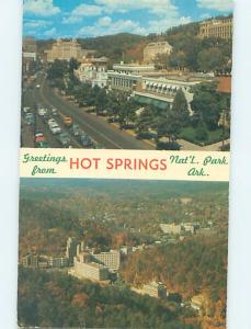 Pre-1980 TWO VIEWS ON CARD Hot Springs National Park Arkansas AR ho7778