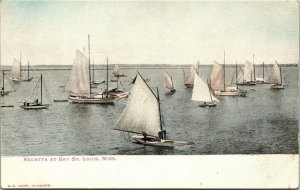 Postcard MS Hancock County Bay St. Louis Regatta Sailboats ~1905 M46 