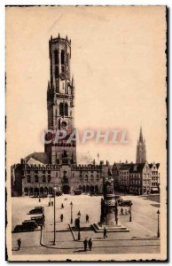 Old Postcard Belgium Bruges The Belfry