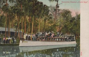 EXCURSION STEAMER SHIP UNCLE SAM POSTCARD (c. 1905)