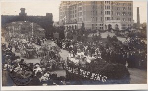 Victoria BC King George V Coronation Parade Empress Hotel Trio RPPC Postcard H27