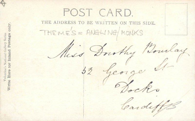 Thursday angling monks by W. D. Sadler postcard