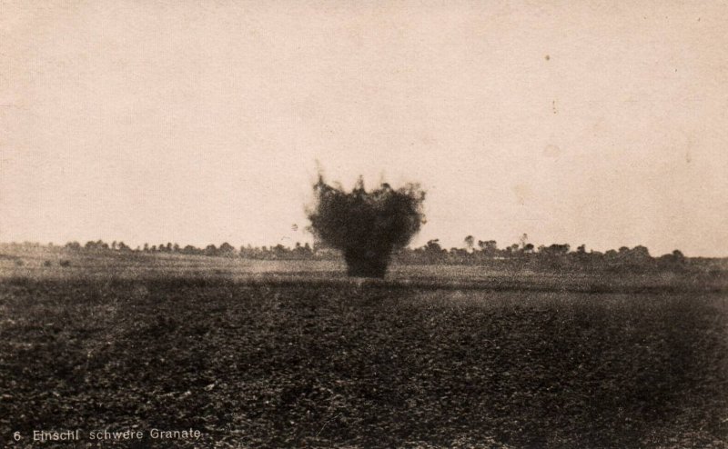 WWI World War Great War RPPC Postcard c.1914 Heavy Grenade Explosion