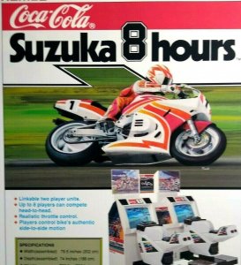 Suzuka 8 Hours Arcade Flyer Original 1992 Coca-Cola Motorcycle Racing Vintage