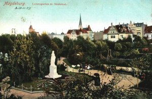 Germany Magdeburg Luisengarten Denkmal Vintage Postcard 03.93