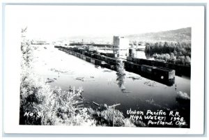 1948 Union Pacific Railroad High Water Flood Portland OR RPPC Photo Postcard