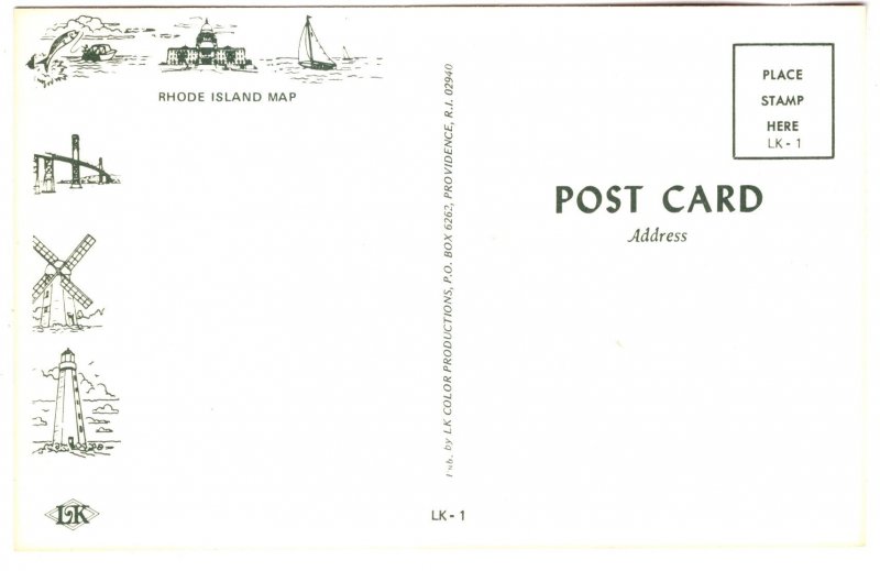 Map, Rhode Island, The Ocean State