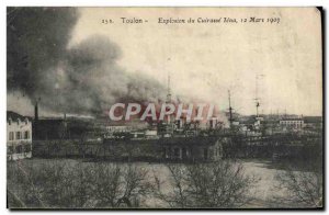 Old Postcard Boat War Toulon armor Explosion Jena