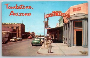 Tombstone Arizona~Panorama of Crystal Palace Saloon~Vintage Postcard