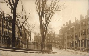 Boston MA Louisburg Square Buildings c1910 Real Photo Postcard