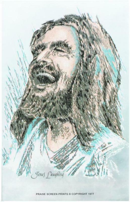 Jesus Laughing - the Laughing Christ Art Postcard