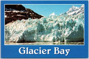 VINTAGE POSTCARD CONTINENTAL SIZE PACKED SNOW AND ICE AT GLACIER BAY ALASKA