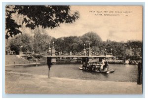 c1910 Swan Boats and Lake Public Gardens Boston Massachusetts MA Postcard