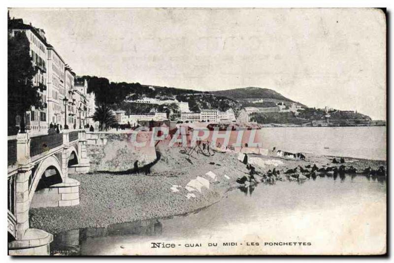 Postcard Old Nice Quai Midi The Ponchettes Lavandieres