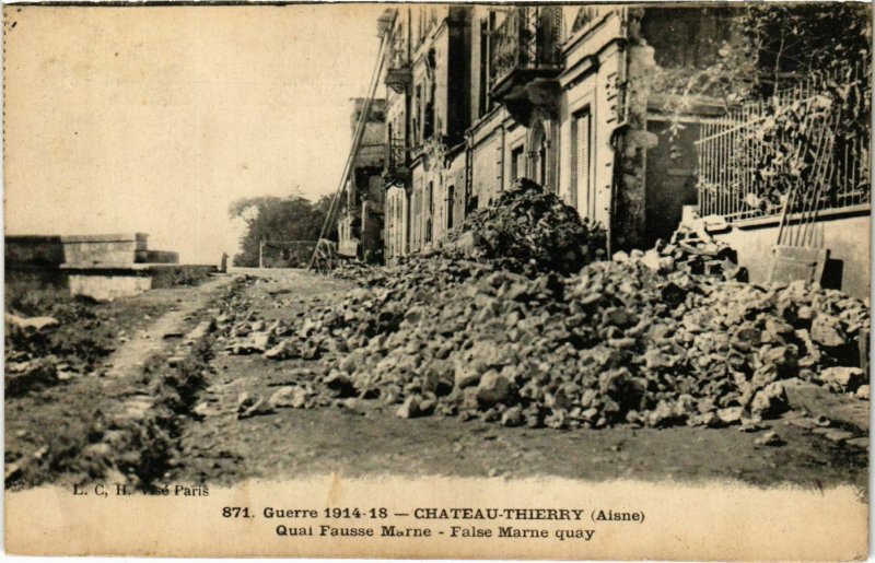 CPA Guerre 1914-18-Chateau Thierry Quai Fausse Marne (992220)