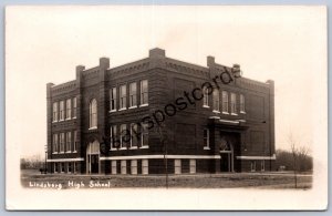K51/ Lindsborg Kansas RPPC Postcard c1910 High School Building 44