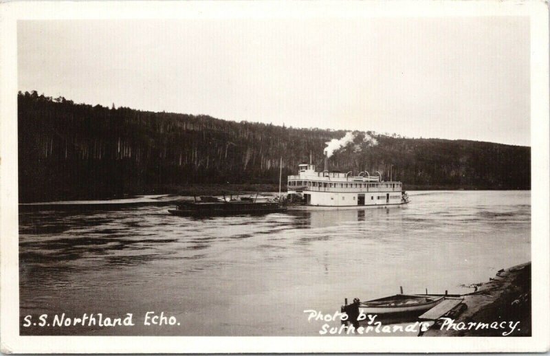 SS 'Northland Echo' Steamship Athabasca River Alberta Sunderland RP Postcard E86