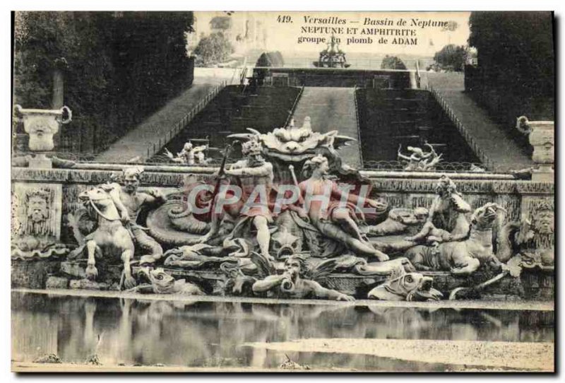 Postcard Old Versailles Bassin De Neptune and Amphitrite