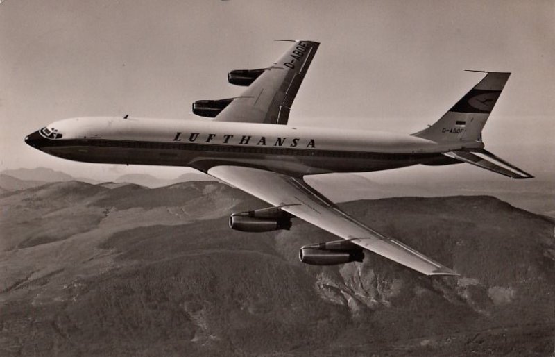 Postcard RPPC Lufthansa Boeing 707 Jet