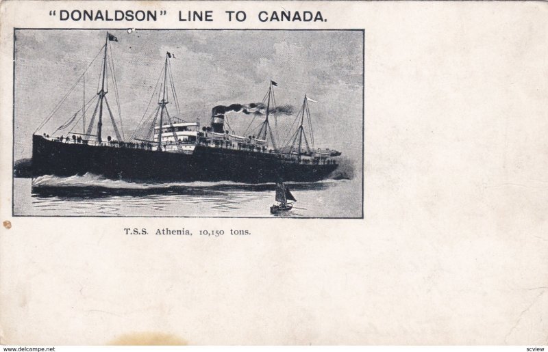 Donaldson Line to Canada, T.S.S. Athenia, Ocean Liner, PU-1907