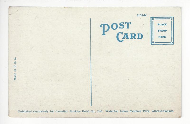 Vintage Canada Postcard- Prince Of Wales Hotel - Waterton Lakes Natl Park (AH72)
