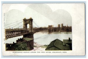 c1905 Suspension Bridge Across Ohio River Cincinnati Ohio OH Private Postcard