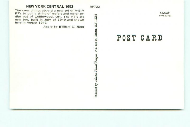 Buy Postcard Train Railroad Engine Collinwood Ohio