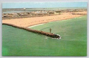 Ocean City MD Aerial View Beach And Fishing Jetty Maryland Postcard E49
