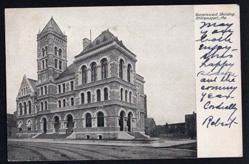 Pennsylvania WILLIAMSPORT Government Building - pm1906 - Und/B