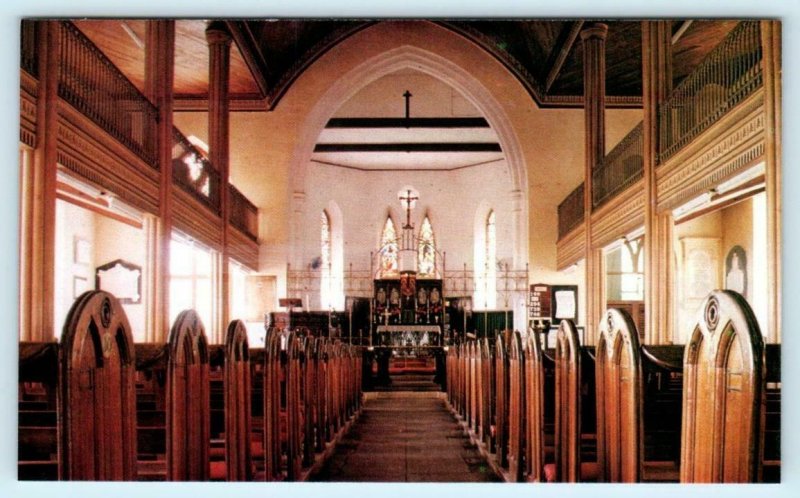 BARBADOS, West Indies ~ Interior ST. JOHN'S PARISH CHURCH ca 1960s  Postcard