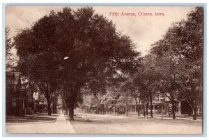 Clinton Iowa IA Postcard Fifth Avenue Residence Section Scenic View 1938 Antique