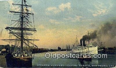 Steamer Harvard, San Pedro, CA, CA USA Sailboat 1911 light internal crease, l...