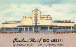 Postcard Connecticut 1940s Hartford Puritan Maid Restaurant Teich 23-10066