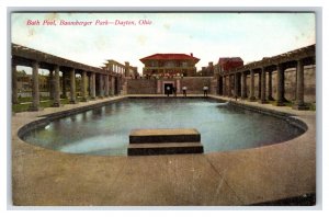 Bath Pool Baumberger Park Dayton Ohio OH UNP DB Postcard I18