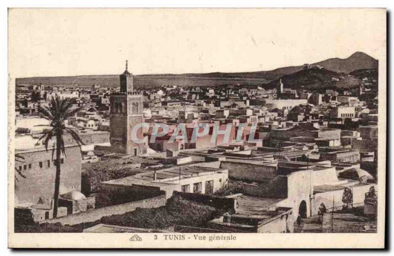 Old Postcard Tunisia Tunis Vuegenerale