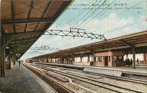 Vintage Postcard Railroad Station Platform Osaka Japan Electric Train